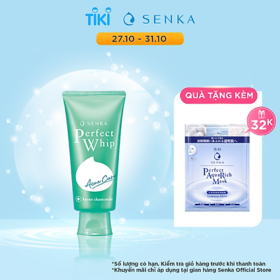 Sữa rửa mặt hỗ trợ trị mụn Senka Perfect Whip Acne Care 100g