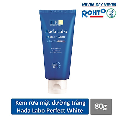 Bộ sản phẩm dưỡng trắng da tối ưu Hada Labo Perfect White (Kem rửa mặt 80g + Dung dịch dưỡng 100ml + Kem dưỡng 50g)