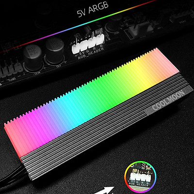 Tản Nhiệt  Led RGB Coolmoon CM-M73S cho ổ cứng SSD M2 2280 - hàngnhập khẩu