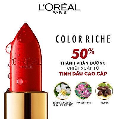 Son satin mịn mượt cao cấp L'Oreal Paris Color Riche Le Rouge 3.7g 