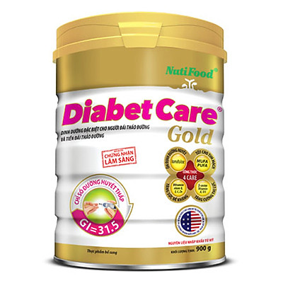 Sữa Bột NutiFood Diabet Care Gold Lon 900g Cho Người Tiểu Đường, Đái Tháo Đường Và Tiền Đái Tháo Đường - Hàng Chính Hãng