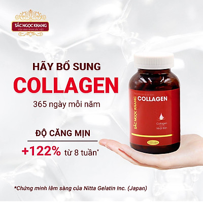 Viên uống Collagen Sắc Ngọc Khang thế hệ mới- nguyên nhất 100%-nguyên liệu nhập khẩu từ Nhật Bản Hộp 120 viên