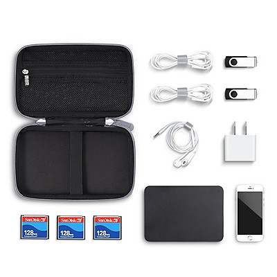 Túi phụ kiện điện thoại, túi công nghệ khung cứng chống đông bảo mật ổ cứng chuyên dụng, pin sạc dự phòng, bộ sạc tai nghệ có quai túi