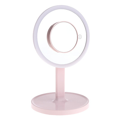 Led Lighted Makeup Mirror With 7x Magnification Double Sided 38 Degree Swivel Dimmable Touch Screen Portable Tabletop Ring Light Tiki Led Lighted Makeup Mirror With 7x, Tabletop Lighted Makeup Mirror