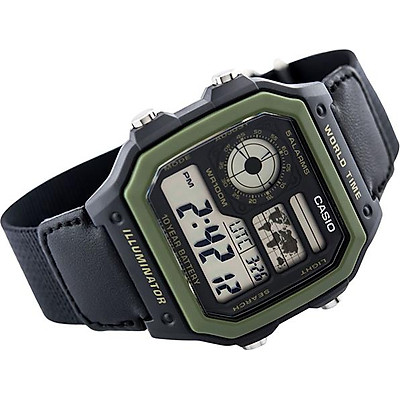 Đồng Hồ Casio Nam Dây Da Phối Vải AE-1200WHB-1BVDF