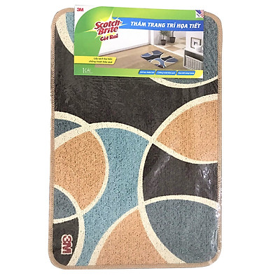 Thảm lót sàn trang trí họa tiết đường cong Scotch-Brite 3M - 40x60cm | Tiki