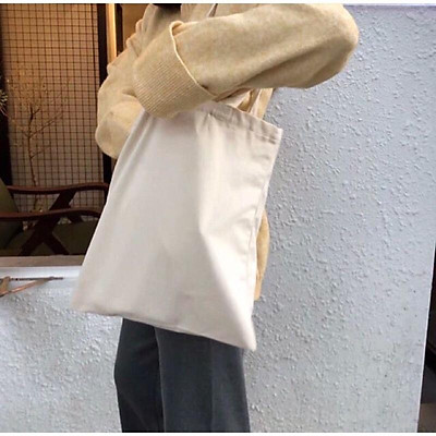 Túi vải tote nữ Canvas trơn trắng