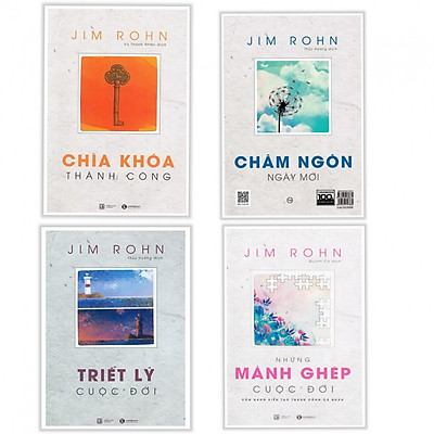 Combo Bộ Sách Jim Rohn: Triết Lý Cuộc Đời + Châm Ngôn Ngày Mới + Chìa Khóa Thành Công + Những Mảnh Ghép Cuộc Đời - Tặng kèm Bookmark Thiết Kế Aha