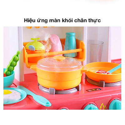 Bộ đồ chơi nấu ăn nhà bếp KAVY với 36 chi tiết cao 63 cm có nhạc và đèn, nhựa nguyên sinh an toàn