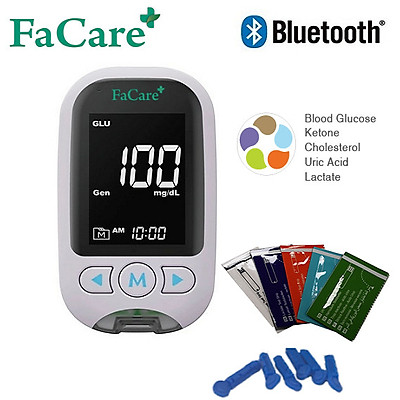 Máy đo Đường huyết, Mỡ máu, AxitUric 5 trong 1 Facare FC-M168 (TD-4216) bluetooth