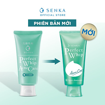 Sữa rửa mặt hỗ trợ trị mụn Senka Perfect Whip Acne Care 100g