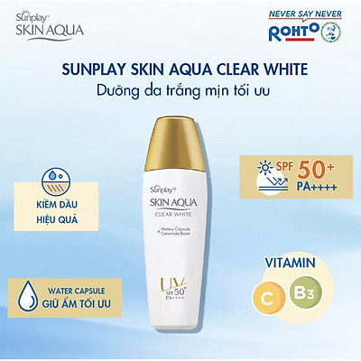 Sữa Chống Nắng Dưỡng Da Trắng Mịn Tối Ưu Sunplay Skin Aqua Clear White SPF50+, PA++++ (55g)