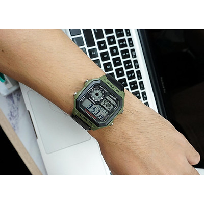 Đồng Hồ Casio Nam Dây Da Phối Vải AE-1200WHB-3BVDF