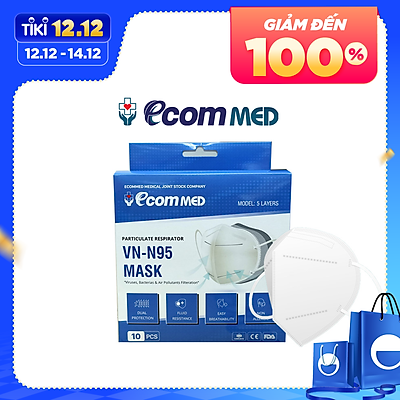 Khẩu Trang N95 EcomMed (Hộp 10 cái)