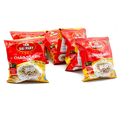 Cháo Tổ Yến Thịt Bằm - Yến Đại Phát (30 gói x 50gram / Thùng) Yến thật, thịt thật, 4 gói gia vị, ăn liền, tiện lợi