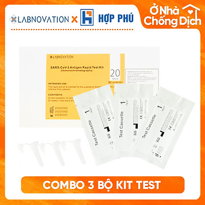 Combo Gia đình 3 bộ kit test COVlD tại nhà Labnovation - Công nghệ Đức (Dùng cho 20 người)