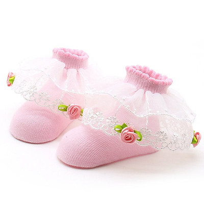 Baby Infant Barefoot Toddler Foot Flower Band Newborn Girls Sandals Floor Socks 