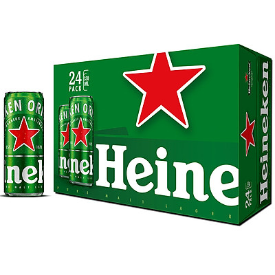 Thùng Bia Heineken 24 Lon Cao Sleek (330ml / Lon)