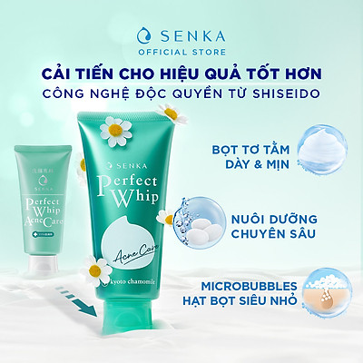 Sữa rửa mặt hỗ trợ trị mụn Senka Perfect Whip Acne Care 100g