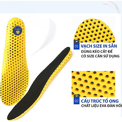 Lót giày thể thao tổ ong EVA loại cao cấp đế dày 1.8cm đàn hồi cực êm chân, thoáng khí - buybox - BBPK128