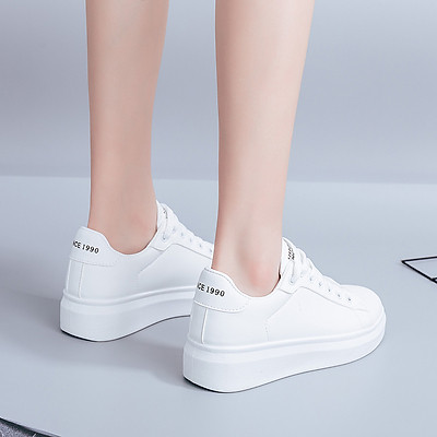 Giày thể thao nữ - giày sneaker nữ mầu trắng đế cao ST008W