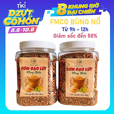 1KG - COMBO 2 HŨ CƠM GẠO LỨT RONG BIỂN TLP - ĂN CHAY ĐƯỢC