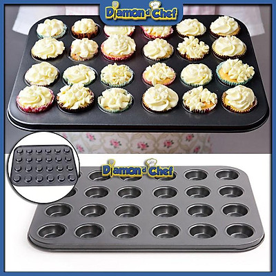 Khuôn chống dính nướng bánh cupcake 24 ô mini