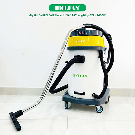 Máy hút bụi công nghiệp HiClean HC70A (thùng nhựa chống va đập, 70L) - Hàng chính hãng