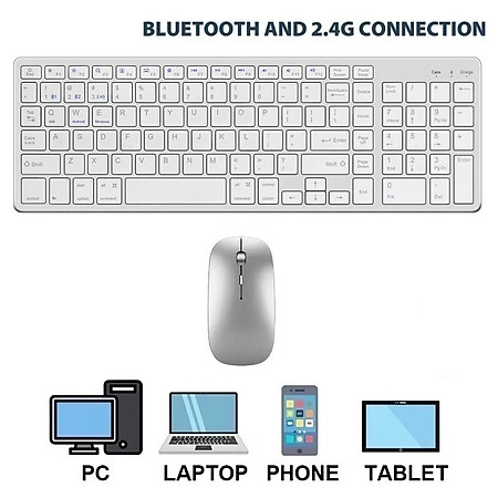 Bộ Bàn phím chuột không dây K835 - pin sạc - đa kết nối bluetooth 5.0 + 3.0 + Usb wireless 2.4g hàng nhập khẩu