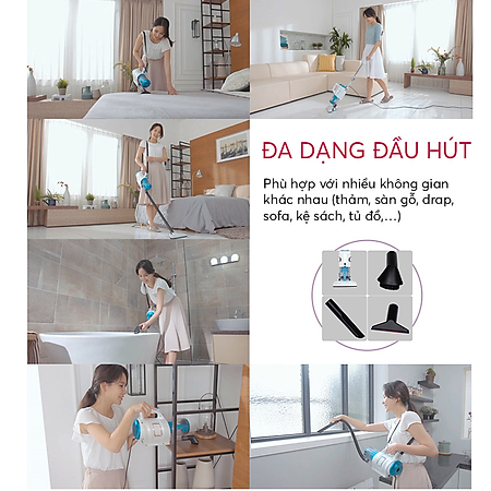 Máy hút bụi cầm tay công nghệ lốc xoáy 2 chiều Vo.temm (600W) - Hàng chính hãng: Hút mạnh, chạy êm, bảo hành 1 năm