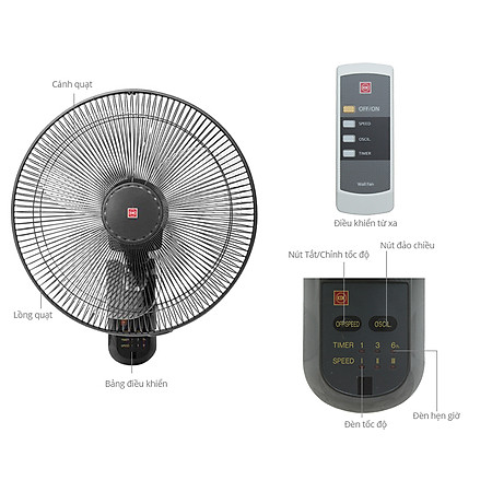 QUẠT TREO TƯỜNG KDK M40M Hàng chính hãng