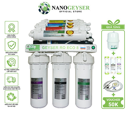 Máy lọc nước Nano Geyser RO ECO, Công nghệ lọc nước tinh khiết RO - Hàng Chính Hãng
