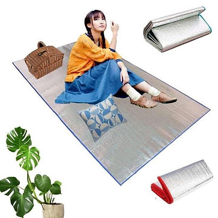 Chiếu Bạc Ngủ Trưa Văn Phòng, Tấm Thảm Trải Lót Bạc Gấp Gọn Cách Nhiệt Du Lịch 1mx2m Phượt Dã Ngoại