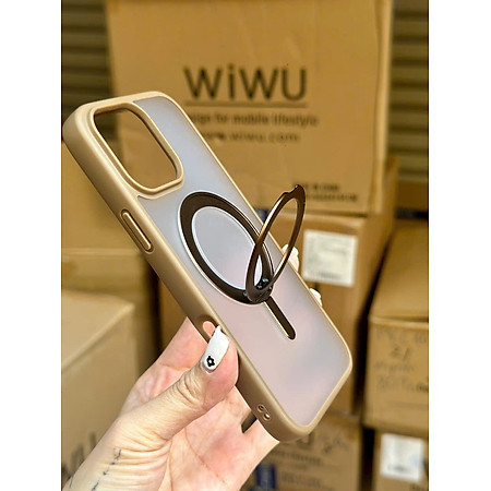 Ốp nhám viền TPU HYBIR cao cấp, hỗ trợ từ tính có chân đế xoay 360 độ dành cho iphone 16pro – 16promax – Hàng chính hãng