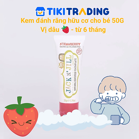 Kem đánh răng hữu cơ cho bé Jack N' Jill 50G - Vị dâu (Từ 6 tháng)