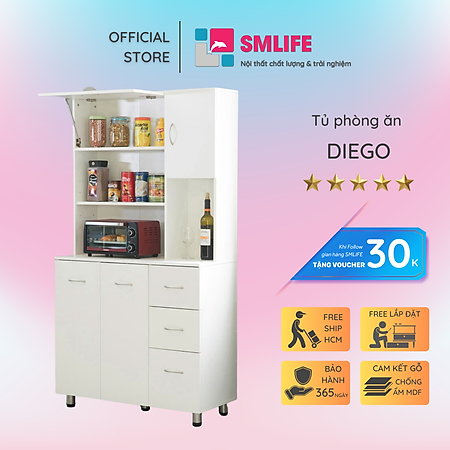 Tủ phòng ăn bằng gỗ công nghiệp MDF cao cấp SMLIFE Diego