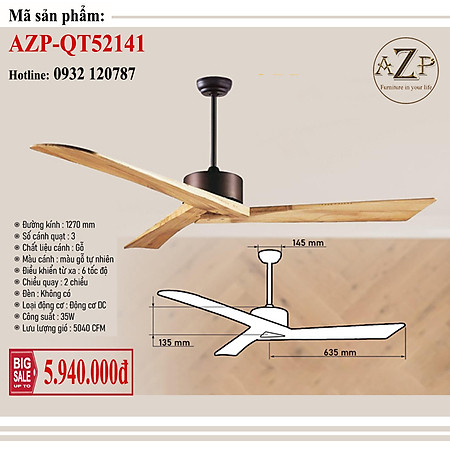 AZP - ĐÈN QUẠT TRẦN / ĐÈN TRANG TRÍ / ĐÈN PHÒNG KHÁCH / PHÒNG NGỦ AZP-QT52141 phong cách đương đại, hàng nhập khẩu AZP