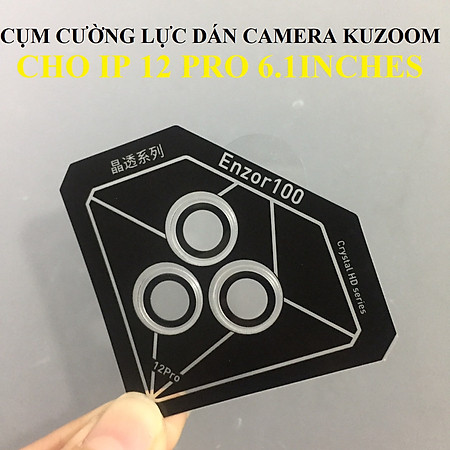 Cụm cường lực dán camera cho iP 12 PRO 6.1 inches  Kuzoom AR _ Hàng chính hãng