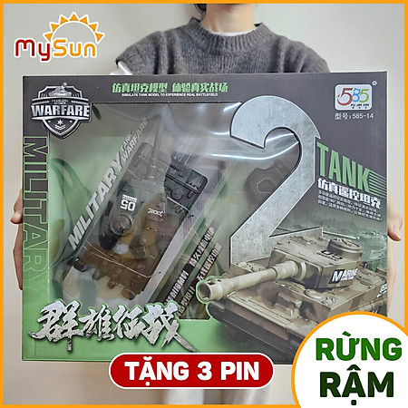 Mô hình xe tăng điều khiển từ xa đồ chơi xe tank cho bé trai MySun