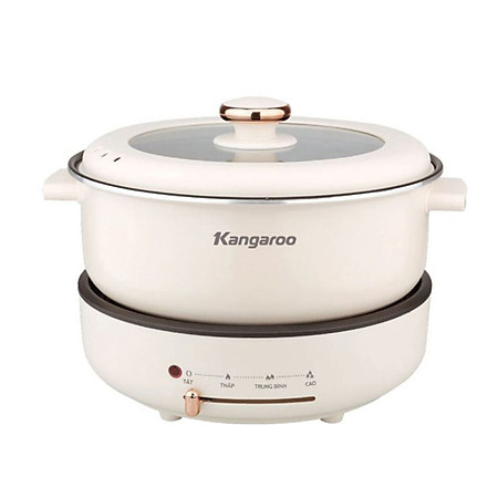 Lẩu điện Kangaroo KG50EH1, dung tích 5L, công suất 1500W, cấu trúc đĩa truyền nhiệt giúp truyền nhiệt nhanh và đều - Hàng chính hãng