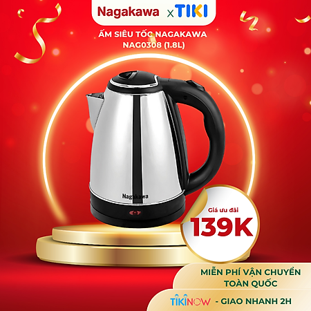 Ấm Siêu Tốc Nagakawa NAG0308 (1.8 Lít) - Hàng Chính Hãng