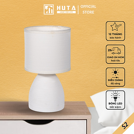 Đèn Ngủ HUTA Light For Life S2 Gốm Sứ Hiện Đại, Decor Trang Trí Phòng Ngủ, Điều Chỉnh Độ Sáng, Đèn Vàng Bóng LED Tiết Kiệm Điện