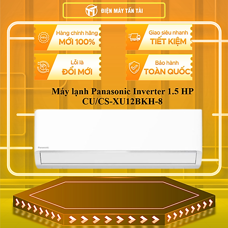 Máy lạnh Panasonic Inverter 1.5 HP CU/CS-XU12BKH-8 - HÀNG CHÍNH HÃNG - CHỈ GIAO HCM