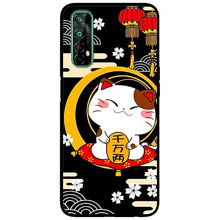 Ốp lưng dành cho Realme 7 mẫu Mèo Nền Đen