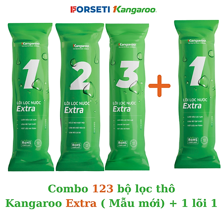 Combo 2 bộ lọc thô 123 + 2 lõi số 1 (4 lõi số 1, 2 lõi số 2, 2 lõi số 3) cho máy Kangaroo hàng chính hãng