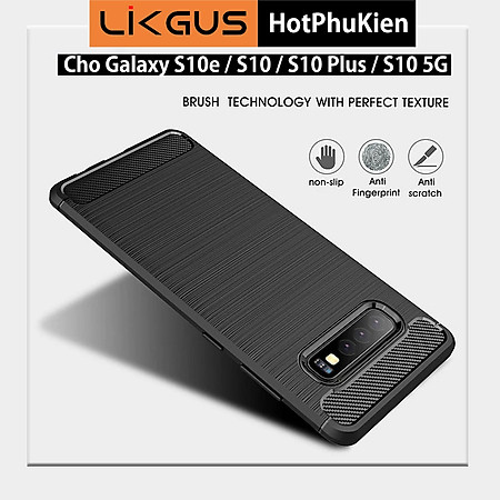 Ốp lưng chống sốc Likgus cho Samsung Galaxy S10e / S10 / S10 Plus / S10 5G - chuẩn quân đội, chống va đập, chống vân tay - Hàng nhập khẩu