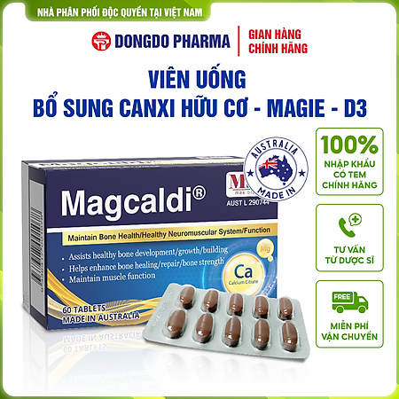 2 Hộp Thực phẩm bảo vệ sức khỏe Magcaldi Bổ sung canxi, magie và vitamin D3 dành cho phụ nữ mang thai, trẻ em và người lớn