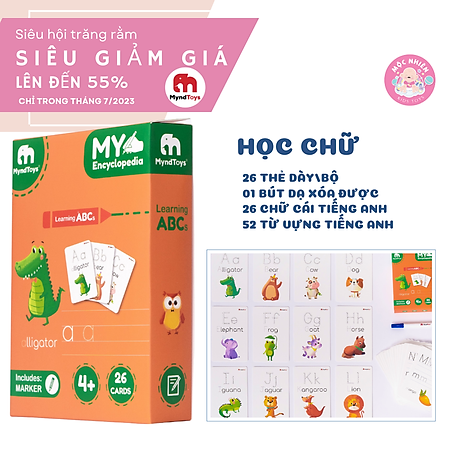 Đồ Chơi Giáo Dục Myndtoys - Thẻ Học Chữ Cái và Số Đếm (My Encyclopedia) Dành Cho Các Bé Trên 4 Tuổi