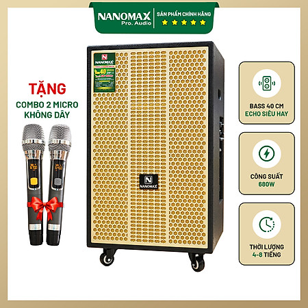 Loa Kéo Công Suất Lớn Nanomax SK-16K8 Bass 4 Tấc 40cm Công Suất 680w Karaoke Bluetooth Hàng Chính Hãng