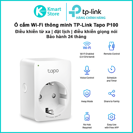 Ổ Cắm Wifi Thông Minh TP-Link Tapo P100 - Hàng Chính Hãng